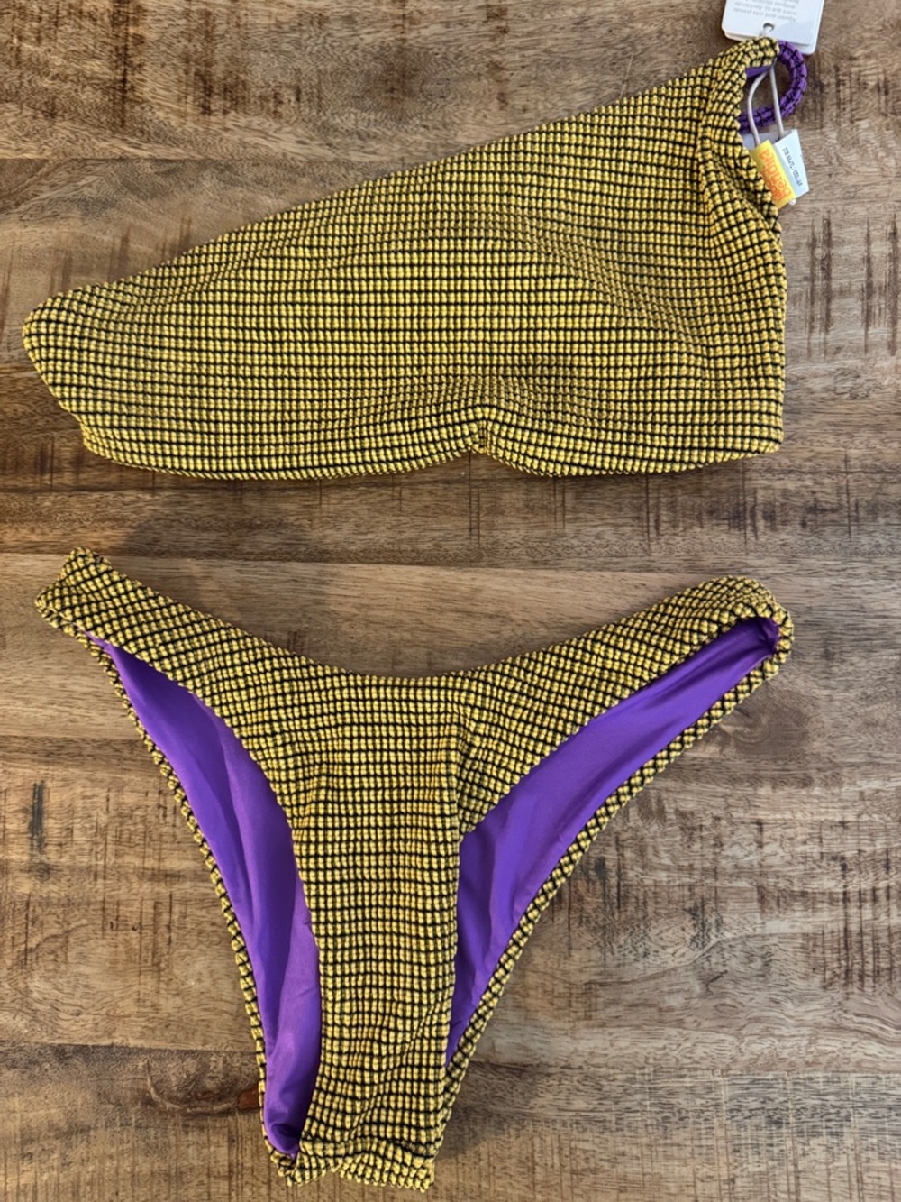 Agua Bendita TULIP palettes One-Shoulder Yellow purple AVY Palettes Bikini